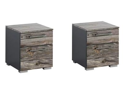 Lot de 2 chevets TIMBERSTYLE , à 2 tiroirs , couleur chêne g…