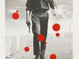 an image of a black and white photo of a man with a gun