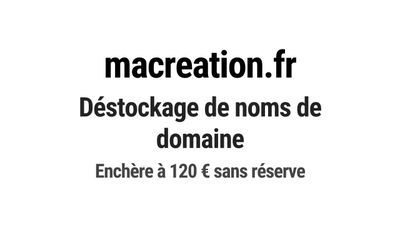 Nom de domaine macreation.fr. Catégorie: Art et culture.