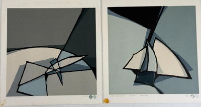 Alfons KLEMENT (1930-2000) Bleu grisant et La table