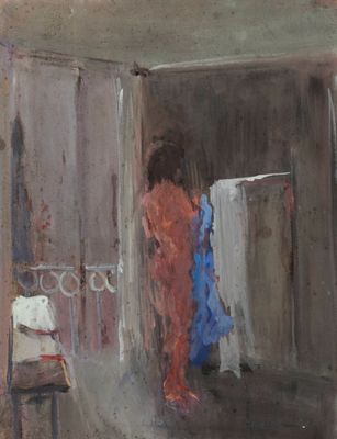 Pierre HENNEBELLE (1926-2013) Nu devant la fenêtre