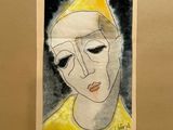 an image of a painting of a man with a yellow hat