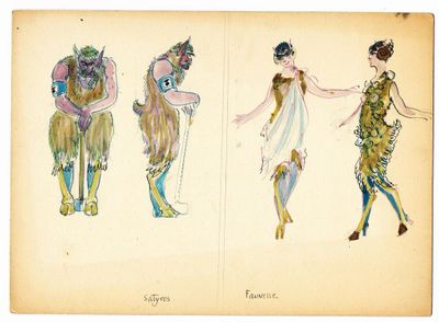 Maquette de théâtre Années 20 : « Satyres et « Faunesse », e…
