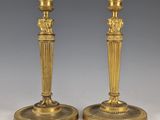 paire de chandeliers anciens en laiton