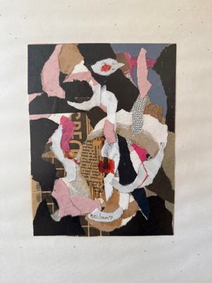 a picture of a collage of a woman and a man
