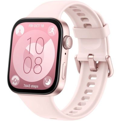 une photo d'une Apple Watch rose avec un bracelet blanc