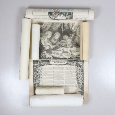 une image représentant un bébé dans une crèche, sur un rouleau de papier