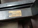 a close up of a piece of metal with a label on it