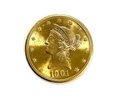an image of a gold coin with a woman ' s head on it