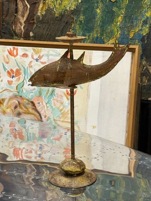 Bougeoir « Poisson » en métal.