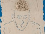 le dessin d'un homme avec un cerveau sur une feuille de papier