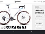 screenshot of a website page with a bike on it