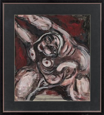 an image of a painting of a man holding a baby