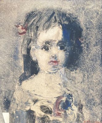 une image représentant un tableau d'une jeune fille avec une fleur dans les cheveux