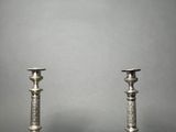 pair of antique silver candlesticks