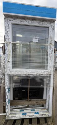 an old window that is sitting on a pallet