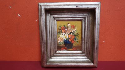 a picture of a painting of flowers in a vase