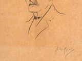 portrait of a man with a mustache and a moustache in a suit