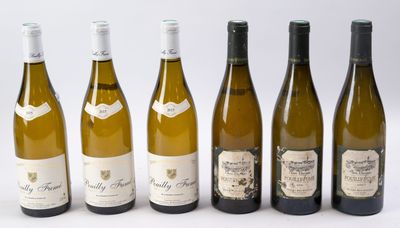 six bouteilles de vin sont alignées sur une surface blanche