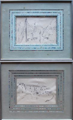 O. SAYOUS (XXème), "Petit port" et "Village méditerranéen", …