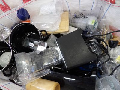 a bag full of electronics and other items that are in it