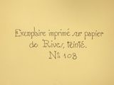 a handwriting on the wall that says exemplaire imprime sur papier de rive, tante no 108
