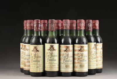 six bouteilles de vin sont alignées sur une table