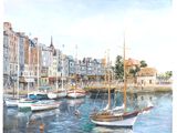 les nombreux bateaux qui se trouvent sur l'eau dans ce tableau