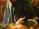 an image of a painting of the virgin and child surrounded by angels