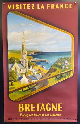 tableau représentant une vue d'un village avec une église en arrière-plan