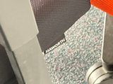a close up view of a seat on a plane