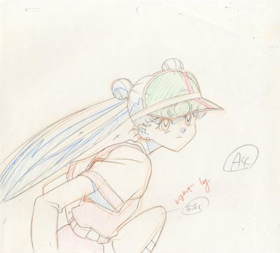 dessin représentant une fille portant une casquette de baseball et tenant une batte de baseball à la main