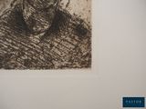 a picture of a drawing of a man with a hat