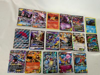 many different types of pokemon cards laid out on the table