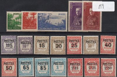a group of stamps with different colors and numbers on them