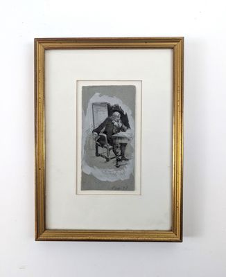 an old picture of a man sitting on a toilet in a bathroom