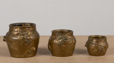 Albert MARIONNET (1852-1910). Nécessaire de fumeur en bronze…