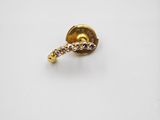 une photo d'une boucle d'oreille plaquée or sertie de diamants