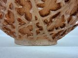 a close up of a vase on a white surface