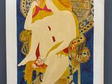 un tableau représentant une femme assise sur une chaise