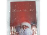a close up of a christmas card with a santa clause on it