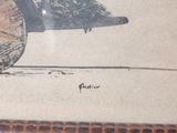 a picture of a drawing of a man riding a horse drawn by a man