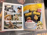 a comic book open to a page with a picture of a woman on it