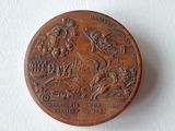 une image représentant une médaille de bronze sur un mur blanc
