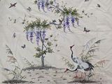 a picture of a painting of birds and flowers on a wall