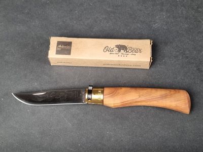 OLD BEAR. Couteau pliant, modèle "Lupo", manche en olivier, …