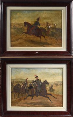 DE LUNA Charles (Né en 1812) "Scènes de cavalerie, vers 1850… - Photo 1