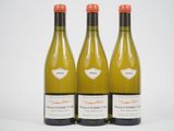 trois bouteilles de vin blanc posées les unes à côté des autres sur une table