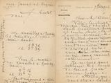 une vieille lettre manuscrite d'un homme qui écrit sur un morceau de papier