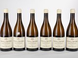 six bouteilles de vin sont alignées sur une surface blanche